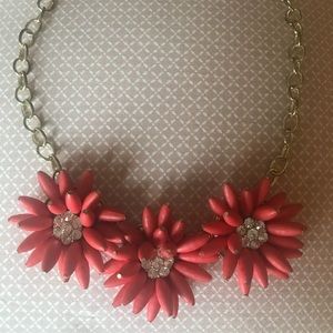 Bright Pink Flower Design Necklace